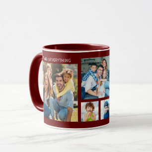 Mug Collage de 5 photos personnalisé Nom de famille Ma