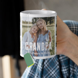 Mug Collage de 5 photos tendance pour grand-père
