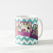 Mug collage de cadre de 4 photos avec les frontières (Devant droit)