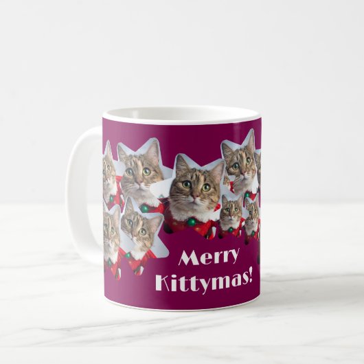 Mug Collage de chats à Noël (Devant gauche)