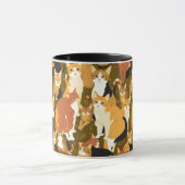 Mug Collage de chats en Brown, Tan et Rust (Centre)