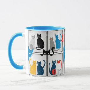 Mug Collage de chats moderne