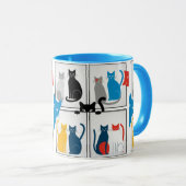 Mug Collage de chats moderne (Devant droit)