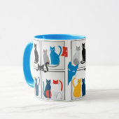 Mug Collage de chats moderne (Devant gauche)