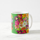 Mug Collage de Daylily sur le vert (Devant droit)