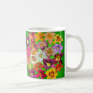 Mug Collage de Daylily sur le vert