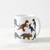 Mug Collage de dinosaures en plastique avec nom (Devant droit)