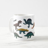 Mug Collage de dinosaures en plastique avec nom (Devant gauche)