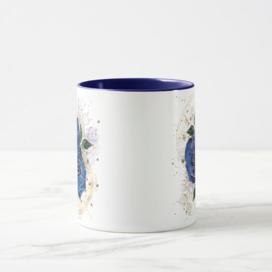 Mug Collage de fille - bleu minuit (Centre)