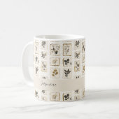 Mug Collage de fleurs pressées Nom Ferme botanique (Devant gauche)
