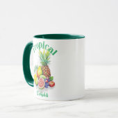 Mug Collage de fruits tropicaux sur fond blanc (Devant gauche)