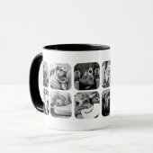 Mug Collage de grille d'application de 12 photos minim (Devant gauche)