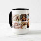Mug Collage de grille d'application de 12 photos minim (Devant gauche)