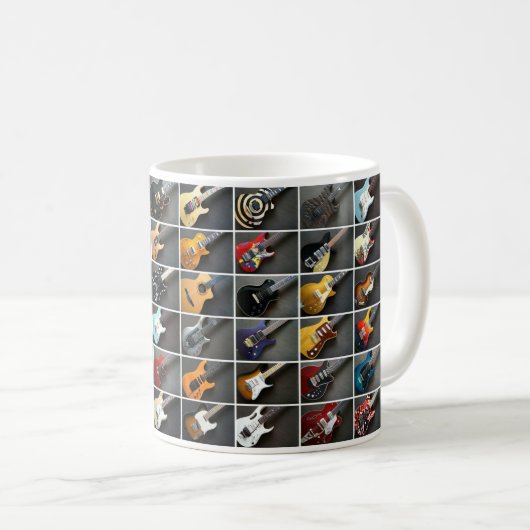 Mug Collage de guitare (Devant droit)