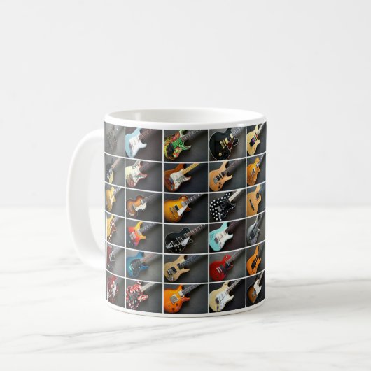 Mug Collage de guitare (Devant gauche)