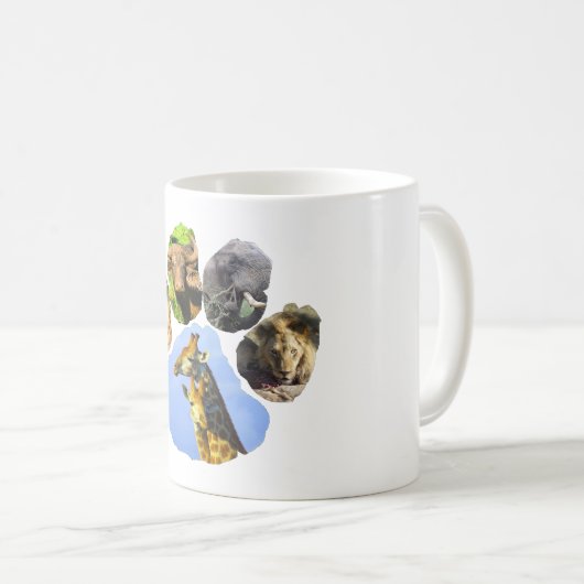 Mug Collage de la faune Bouddles de girafe (Devant droit)