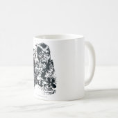 Mug Collage de la main noire et du crâne (Devant droit)