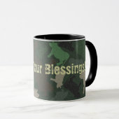 Mug Collage de la vache CaMOOflage en vert (Devant droit)
