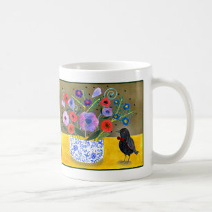 Mug Collage de merle au noeud papillon - Art de l'oise