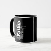 Mug Collage de mots de père noir et blanc (Devant gauche)