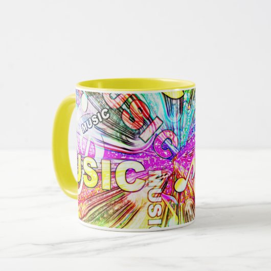Mug Collage de musique (Devant gauche)
