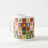 Mug Collage de Noël avec monogramme (Devant gauche)