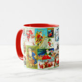 Mug Collage de Noël du Père Noël vintage (Devant gauche)