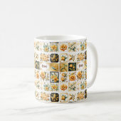 Mug Collage de Noël en or (Devant droit)