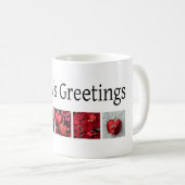 Mug Collage de Noël en rouge (Devant droit)
