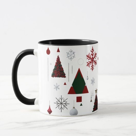 Mug Collage de Noël moderne géométrique et traditionne (Gauche)