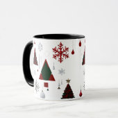 Mug Collage de Noël moderne géométrique et traditionne (Devant gauche)
