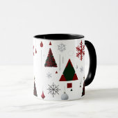 Mug Collage de Noël moderne géométrique et traditionne (Devant droit)