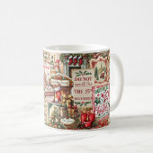 Mug Collage de Noël vintage nostalgique (Devant droit)