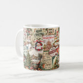 Mug Collage de Noël vintage nostalgique (Devant gauche)