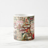 Mug Collage de Noël vintage nostalgique (Centre)