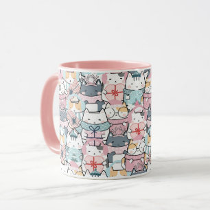 Mug Collage de personnages Pastel Kawaii