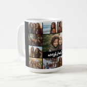 Mug Collage de photos - 13 photos Bloc de texte noir b (Devant gauche)