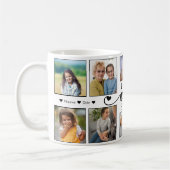 Mug Collage de photos Best Nana Ever Script de coeur (Gauche)