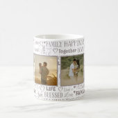 Mug Collage de photos d'amour de famille personnalisé (Centre)