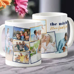 Mug Collage de photos de famille - Ajouter 7 photos et<br><div class="desc">Créez votre propre tasse photo et ajoutez votre texte personnalisé - parfait pour les réunions de famille ou les photos de vacances. Le modèle photo est prêt pour vous à ajouter 7 de vos photos préférées qui sont automatiquement affichées dans un montage photo au hasard en zigzag. Certaines de vos...</div>