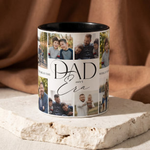 Mug Collage de photos de famille de l'ère Papa élégant