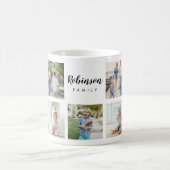 Mug Collage de photos de famille monogramme (Centre)