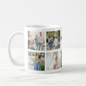 Mug Collage de photos de famille monogramme (Gauche)