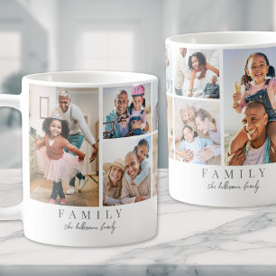 Mug Collage de photos de famille personnalisé avec nom