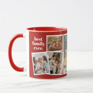 Mug Collage de photos de famille rouge - 6 photos