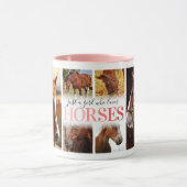 Mug Collage de photos de fille aux chevaux (Centre)