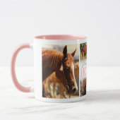 Mug Collage de photos de fille aux chevaux (Gauche)