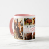 Mug Collage de photos de fille aux chevaux (Devant gauche)