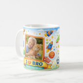 Mug Collage de photos de frère cool avec ruban jaune (Devant gauche)