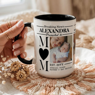Mug Collage de photos de journal de maman pour la prem